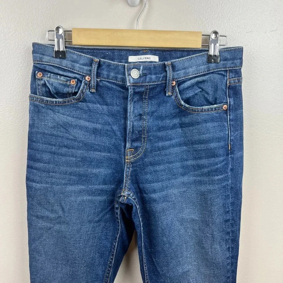 GRLFRND Yasmin Mid Rise Skinny Jeans Size 26 Joan Jett Wash Blue Button Fly - Picture 4 of 13